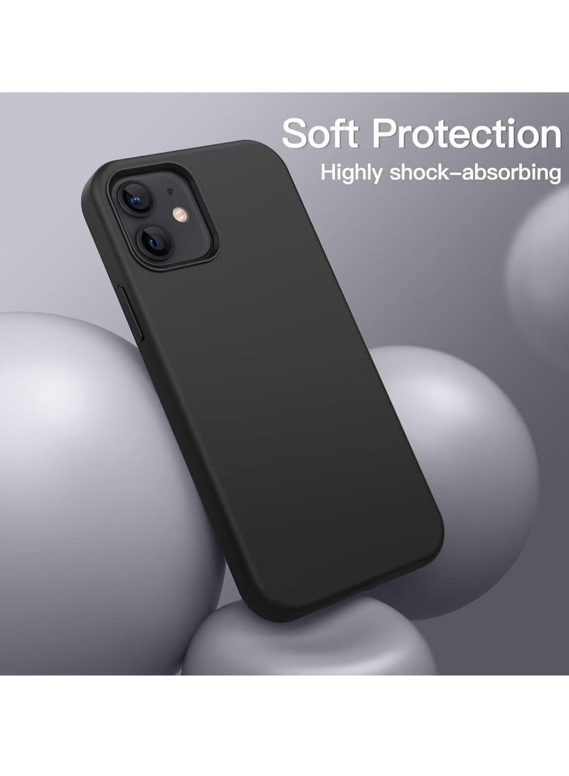 دوسالا جراب iPhone 12 Mini، جراب هاتف من السيليكون السائل لهاتف iPhone 12 Mini مقاس 5.4 بوصة، غطاء واقٍ ناعم حريري ملون (أسود) - Image 4