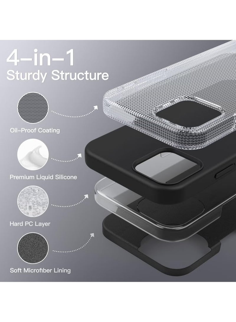 دوسالا جراب iPhone 12 Mini، جراب هاتف من السيليكون السائل لهاتف iPhone 12 Mini مقاس 5.4 بوصة، غطاء واقٍ ناعم حريري ملون (أسود) - Image 5