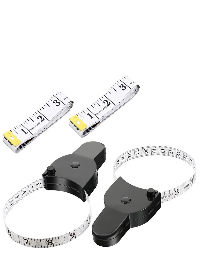 Y&D Body Measuring Tape 60 Inch Measure, Tailor Retract Ergonomic Design Tapes and Soft Measure for Measurement 4 Pcs  - Image 1
