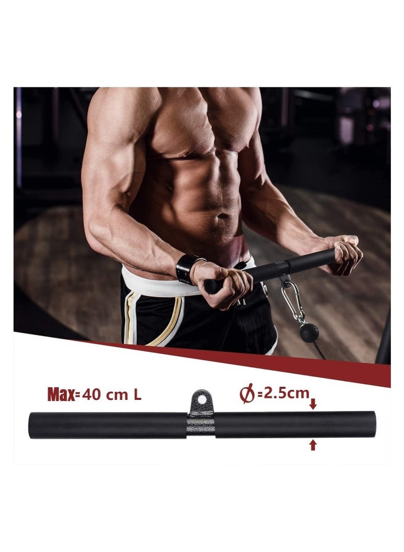 صالة ألعاب رياضية بنظام البكرات، نظام بكرات كابلات منزلي مع بكرة صامتة، حبل ثلاثي الرؤوس، قضيب مستقيم، كابلان، دبوس تحميل مُحسَّن، 3 مشابك رفع وحزام تعليق، معدات رياضية منزلية لتمارين تقوية عضلات البطن. - view 4