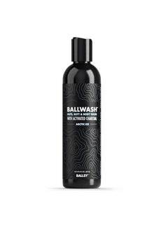 Ballwash Holiday Scent Charcoal Body Wash For Men Natural Soap Moisturizing Shower Gel W/Coconut Oil And Aloe Vera Arctic Ice 8 Fl Oz
