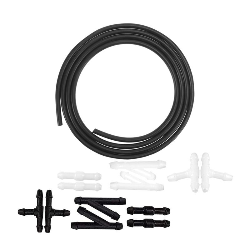 Osilly Windshield Washer Hose Kit 4 Meter Wash Fluid Tubing with 12 Pcs Hose Connectors Compatible with Most Car Water Nozzles Installation Universal Auto Replacement Parts