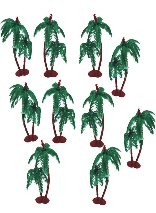 WAAOME (10 Pcs Tree Artificial Mini Coconut Tree for Project Making Art and Craft Green Tree use Project Work (10 Pieces, 3inch)(AXY7) - Image 2