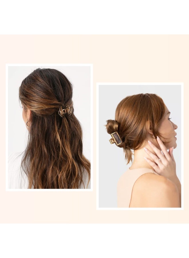 Small Gold Hair Clips, 10 Pack Mini Hair Claw Clips for Women Thick Thin Hair, Metal Hair Accessories, Nonslip Bangs Pins Hair Accessories for Women Girls - Image 4