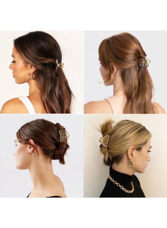 Small Gold Hair Clips, 10 Pack Mini Hair Claw Clips for Women Thick Thin Hair, Metal Hair Accessories, Nonslip Bangs Pins Hair Accessories for Women Girls - Image 2