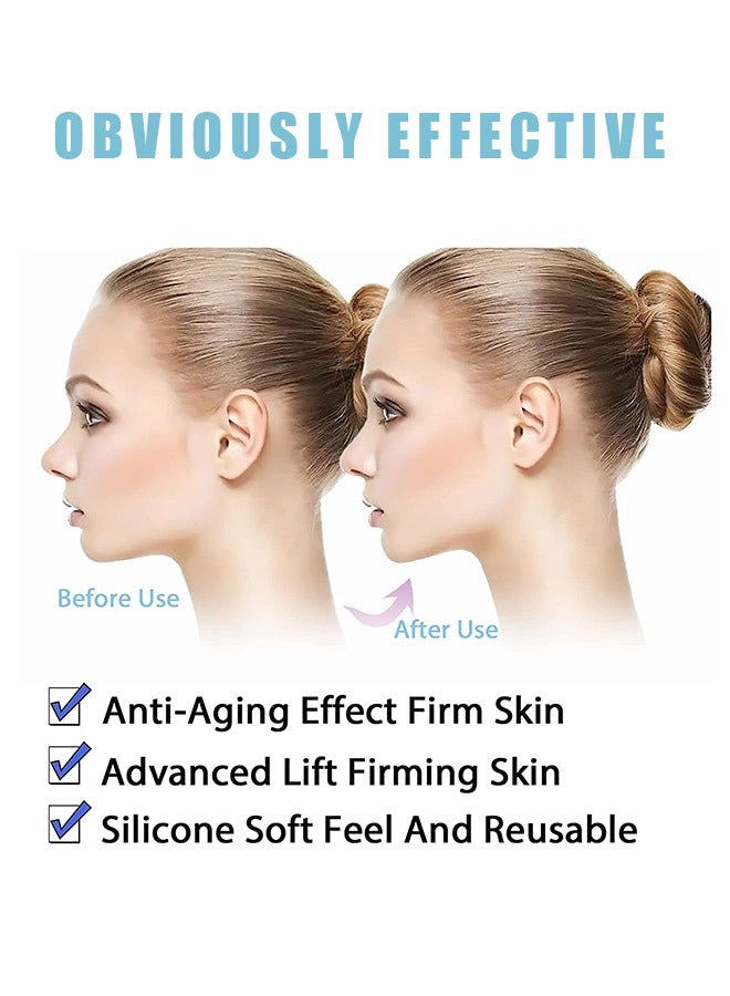 V Shaped Face Pain Free Anti Wrinkle Lifting Belt, Reusable Breathable Ultra Thin Rubber Face and Neck Double Chin Adjustable Lift Bandage, Face Slimming Band for Men and Women (Black) - Image 4