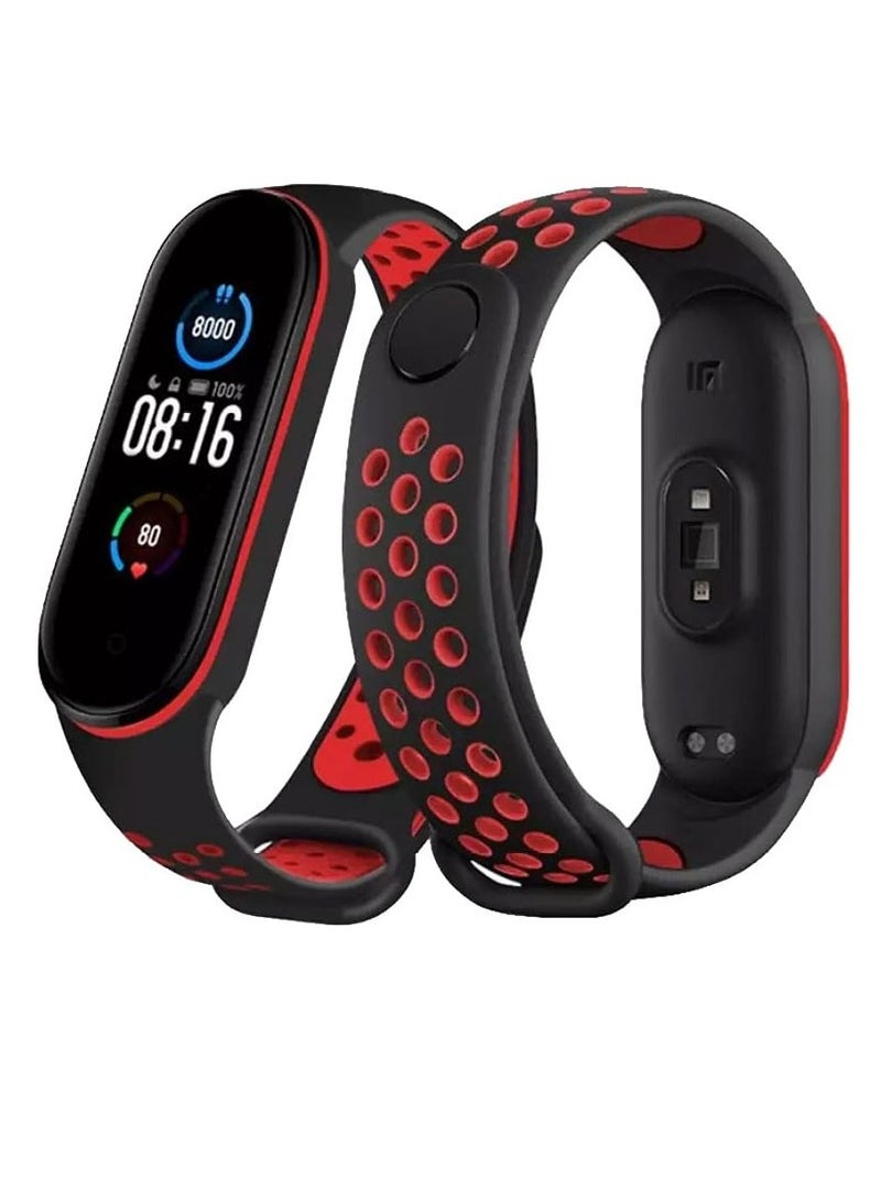 Xiaomi Mi Band 6 Strap/Mi Band 5/7 Silicone Watch Band Air-Hole Replacement Wristbands, Silicone, No Gemstone