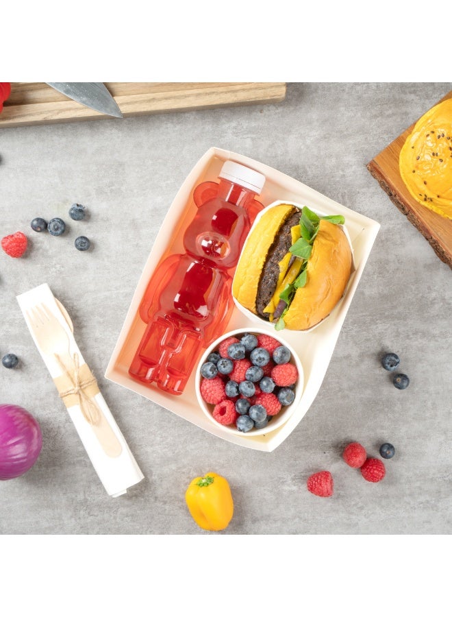 Restaurantware Bio Tek 8.4 x 6 x 3.5 Inch Burger Trays, 100 Disposable Paper Food Trays - Recyclable, Sturdy, White Paper Movie Snack Trays, For Meals, Snacks, And Baked Goods - Image 5