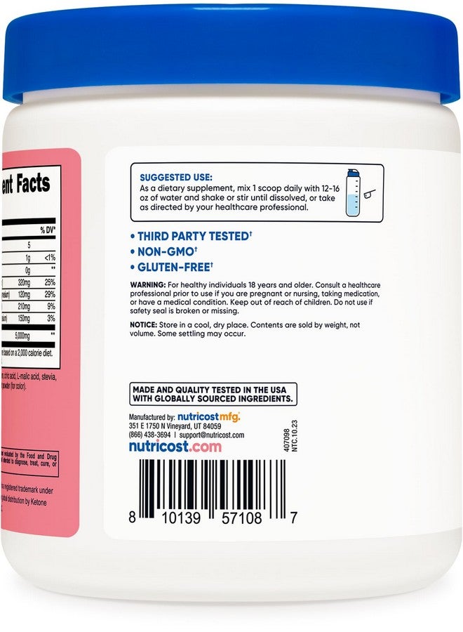 Nutricost BHB Salts Drink Mix (30 Servings, Strawberry Lemonade Flavored) (5G BHB Per Serving) - 0G Total Sugars, Vegetarian Product - Image 4