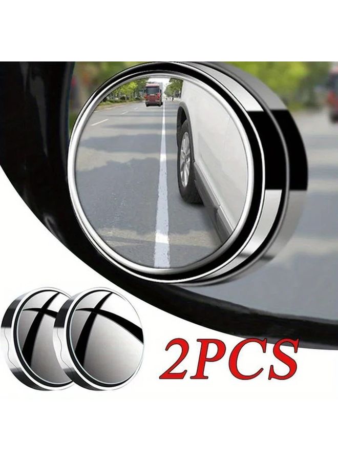 2pcs Black Wide Angle Convex Rear View Mirrors Blind Spot For Car Truck SUV - Image 1