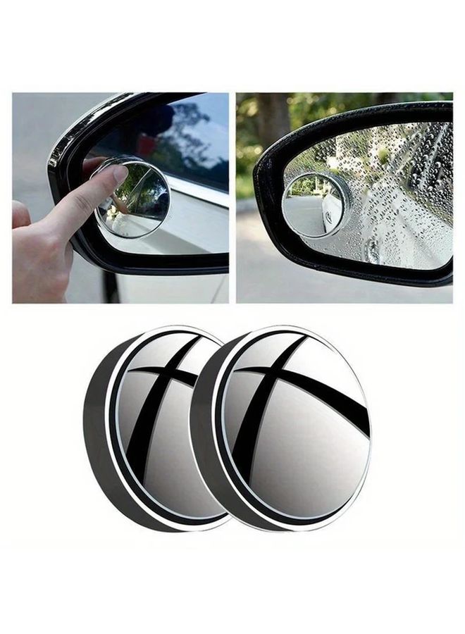 2pcs Black Wide Angle Convex Rear View Mirrors Blind Spot For Car Truck SUV - Image 2