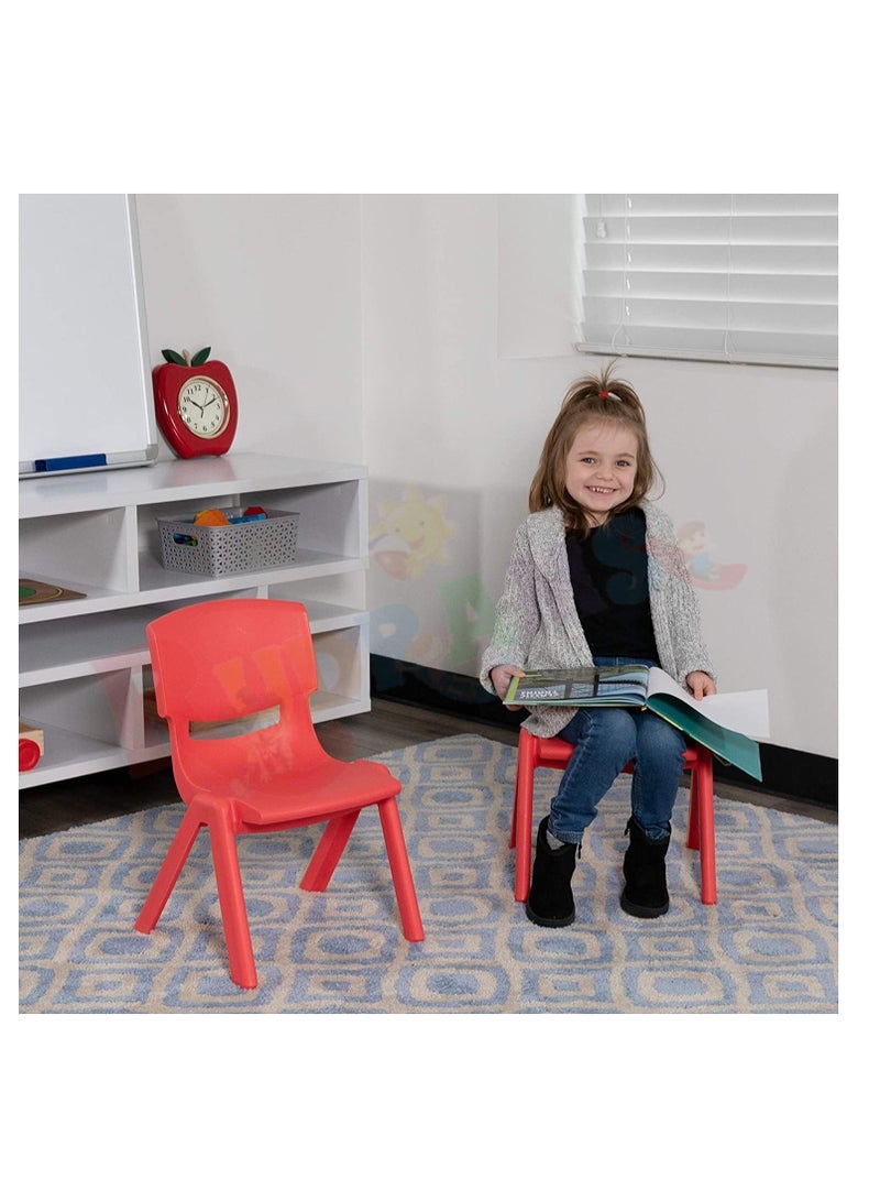 كرسي بلاستيكي متعدد الاستخدامات، أحمر - Image 2
