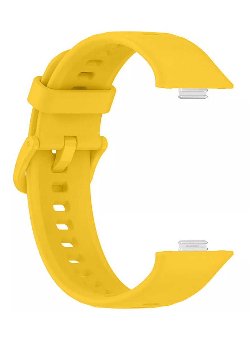 Wristband for Huawei Watch Fit 3/Fit 4/Fit 4 Pro Bands, Silicone Bracelet Quick Release Arm Band, Replacement Smartwatch Band Quick Release Sport Straps - Yellow - Image 3