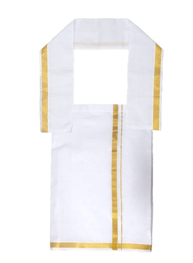 Chandrakala Kids Shirt With Mundu Set for Boy (KB101), Mustard Gold, 3-4 years - Image 4
