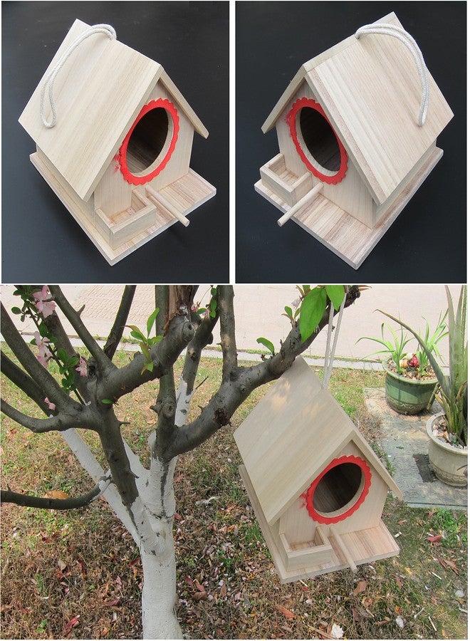 FITOOL Bird Feeding House, Bird Nesting Box, Assembled(Ready to USE),for Big Birds Like Parrot, Cockatiel, Budgie, Parakeet as Well as Small Birds Like Sparrow, Tit, Lark etc - Image 4