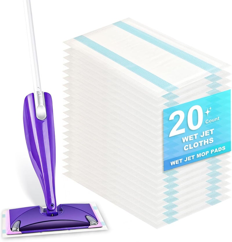 Bpbdzz 20 Count Wet Jet Pads Refill, Compatible with Swiffer WetJet Spray Mop, Super Absorbent Disposable Cleaning Pads for All Floor Types - Image 1