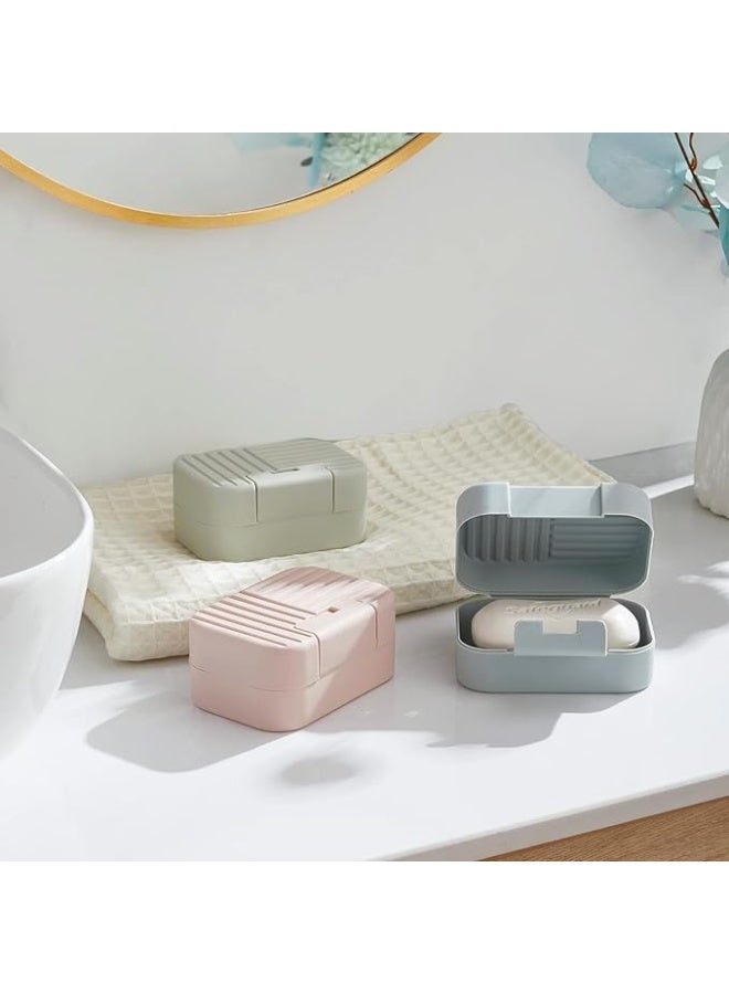 Travel Soap Box Sealed Plastic Soap Holder for Home Shower Bathroom - Assorted Colors - Image 2