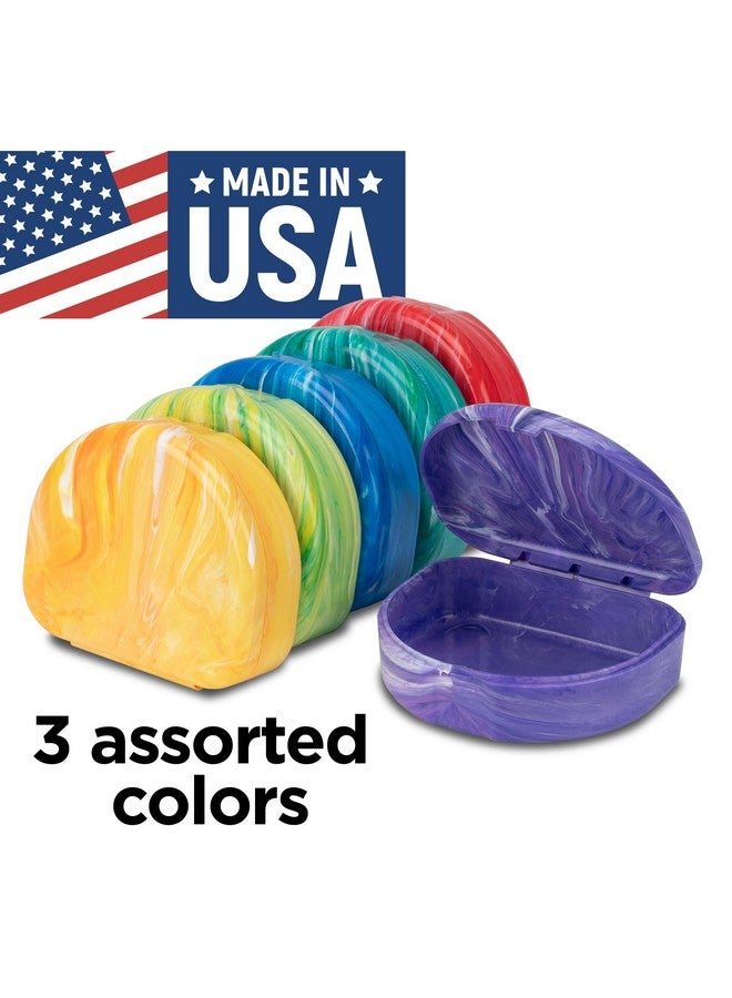 Practicon Marble Retainer Cases, Orthodontic Aligner Case, Mouth Guard Holder (3 Pack) (Assorted) - Image 2