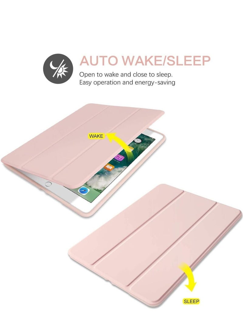 iPad 6th Generation Case, iPad 5th Generation Case with Pencil Holder,Folding Stand Smart Auto Wake/Sleep Protective Tablet Case Cover for Apple iPad 9.7 Inch 2018/2017, Pink - Image 2