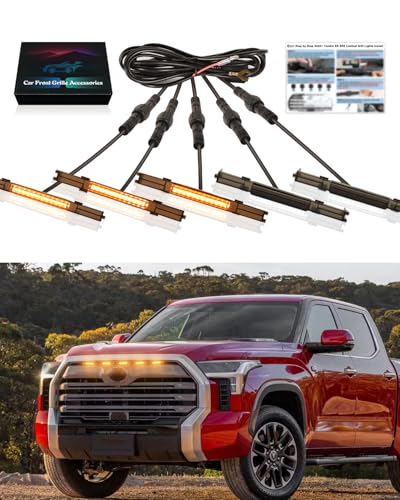 OKLSG LED Front Grill Lights for Toyota Tundra 2026 20252022 Raptor Lights fit SR SR5 Limited OEM Grille Without TRD Package 3rd Gen Tundra Accessories Yellow - Image 1