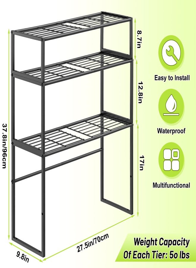 Gouisalin Metal Plant Stand Indoor Outdoor, 3 Tier Potted Multiple Flower Pot Holder Rack Plant Shelf, Heavy Duty Planter Display Shelving for Patio Balcony Garden Living Room Decorative (Black-3 Tier) - Image 2