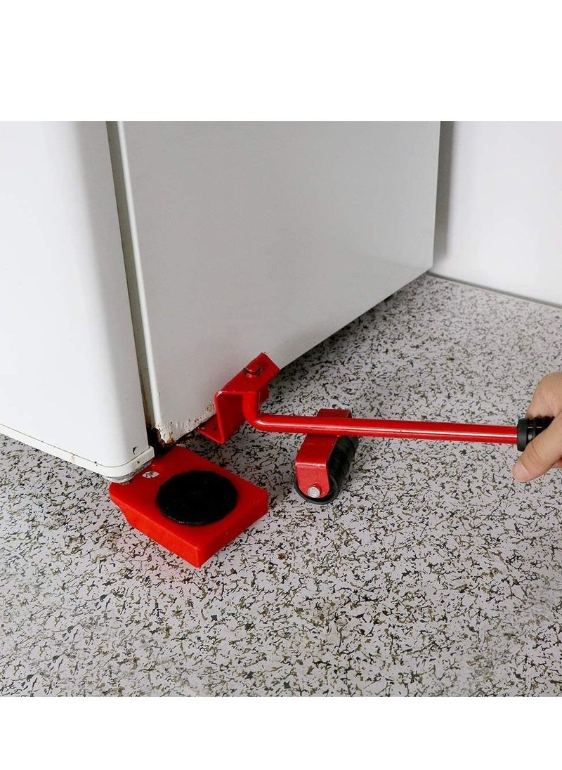 5 Pcs Set Furniture Lifter,Upgrade Mover Tool Set,Heavy Furniture Appliance Moving & Lifting System With 1 Lifting Rod And 4 Packs 360 Degree Rotatable Furniture Slides Kit, Max Up For 150Kg/330Lb - Image 3