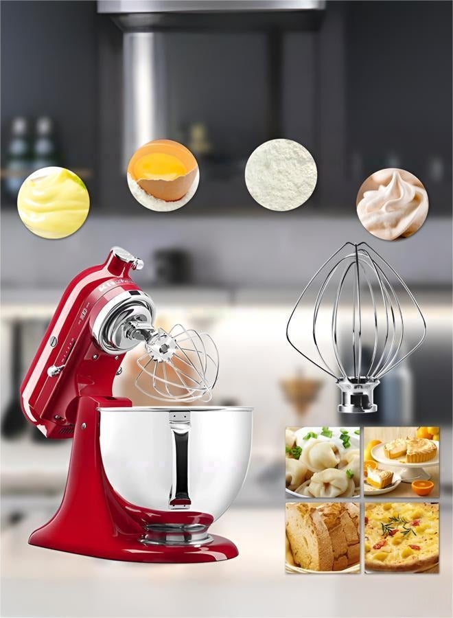 DOUGEI Stainless Steel 6-Wire Whip Attachment for KitchenAid 4.5 and 5 Quart Tilt-Head Stand Mixer, K45WW Whisk Attachment, Balloon Whisk, Heavy Duty, Dishwasher Safe - Image 3
