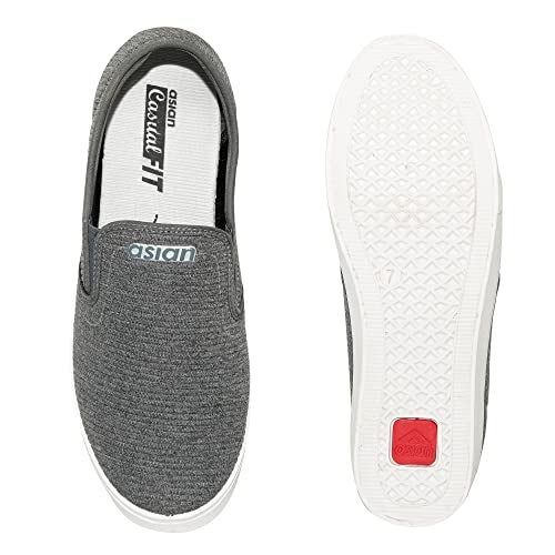 ASIAN Men's M2027 Casual Sneakers,Loafer Shoes with Extra Cushion Lightweight Casual Slip-On Shoes for Men's & Boy's Grey,UK 7 - Image 5