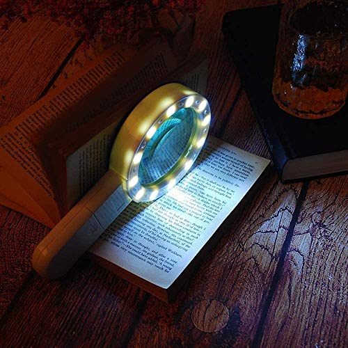 ZURATO Magnifying Glass 30X, Large Magnifier with Light, LED Illuminated & Handheld, Premium High Power Magnify Glass for Reading Books, Newspaper, Seniors, Macular Degeneration, Stamps - Image 5
