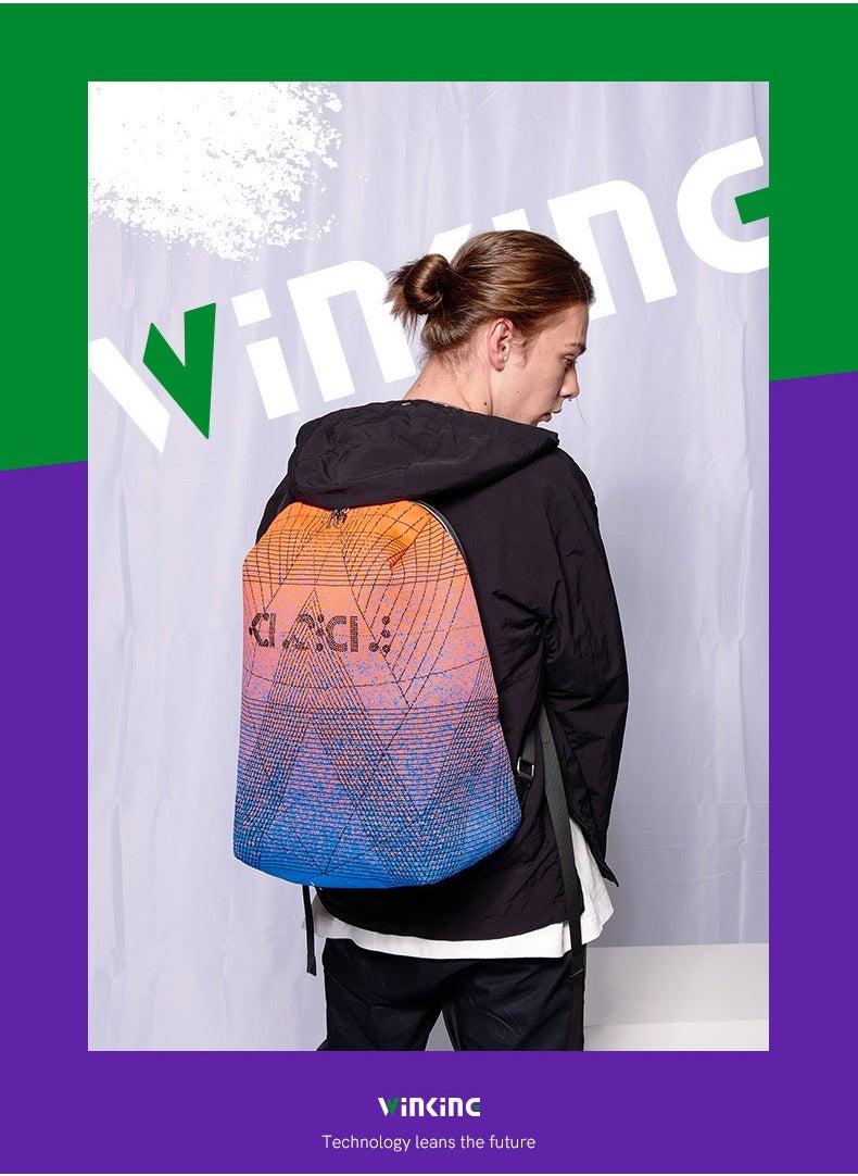 KINGSONS - Flyknit fabric contrast gradient backpack - Image 1