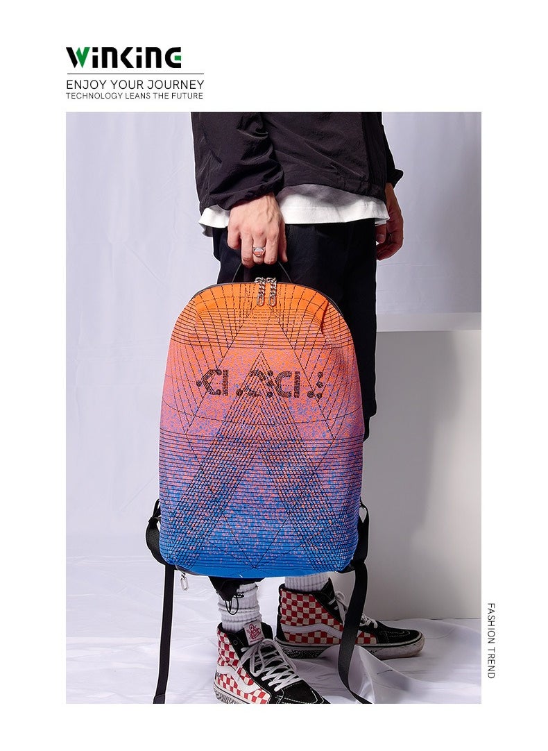 KINGSONS - Flyknit fabric contrast gradient backpack - Image 1