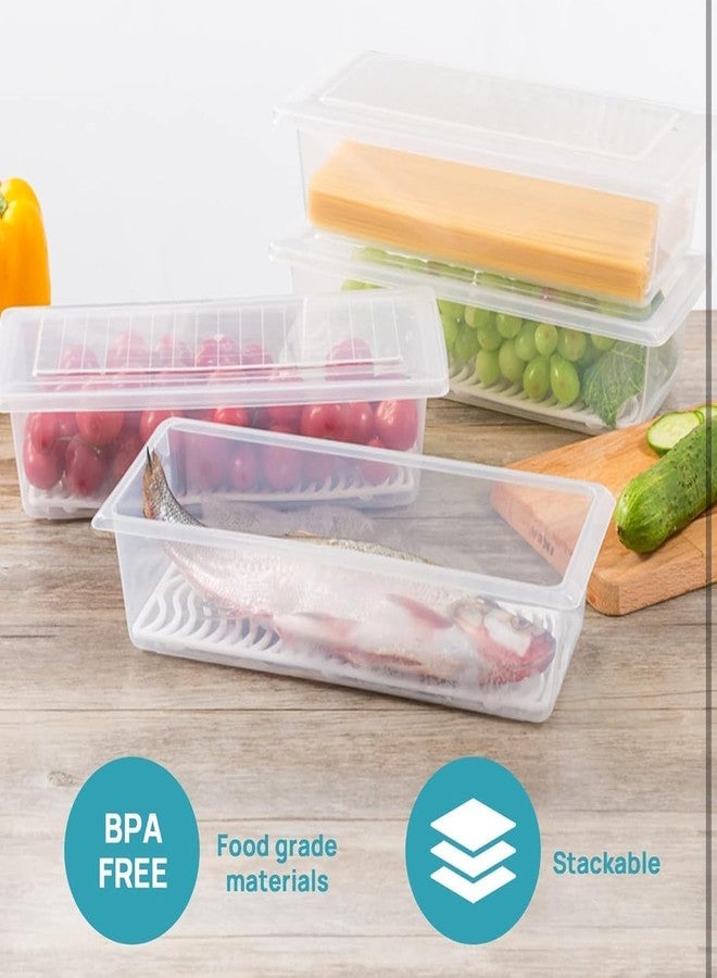 AT Ankit Traders 6 Food Storage Container Lid Fridge Storage Box Stackable Plastic Freezer Storage Containers To Keep Fresh for Fish, Meat, Vegetables, Fruits etc. (Pack of 24) - Image 5