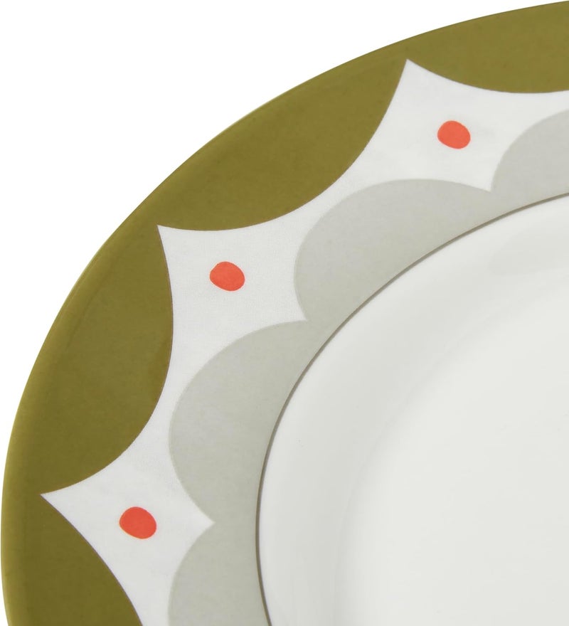 Spode Spode Kit Kemp 875 Geo Salad Plate  Geometric Abstract Design  Porcelain  Dishwasher and Microwave Safe  Ideal for Appetizers Dessert Snacks  Versatile Serving  Home  Gathering Use  - Image 3