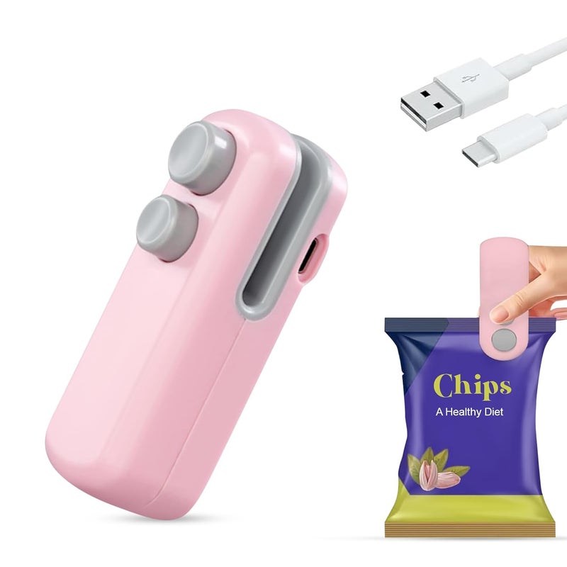 GLUN® ® Portable Mini Sealing Machine, Handheld Packet Sealer for Food, Snacks, Chips, Fresh Storage, Plastic Bags Sealing Machine, Type C Charging Vaccum Sealers - Image 1