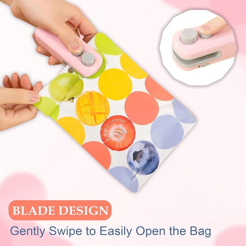 GLUN® ® Portable Mini Sealing Machine, Handheld Packet Sealer for Food, Snacks, Chips, Fresh Storage, Plastic Bags Sealing Machine, Type C Charging Vaccum Sealers - Image 3