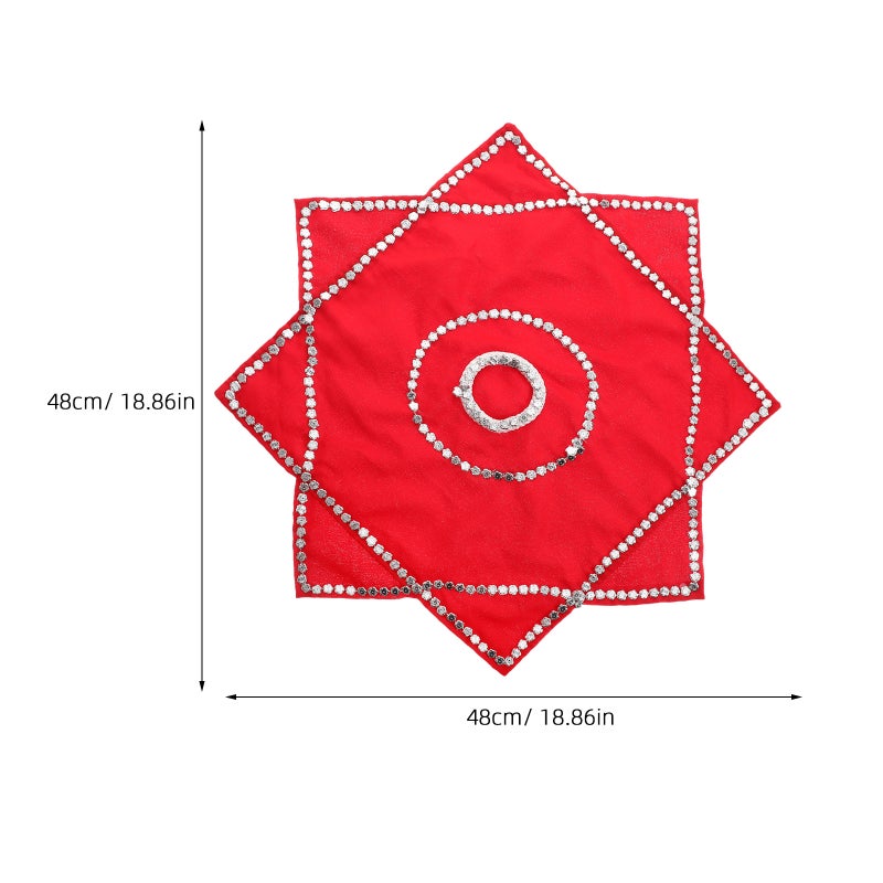 Dance Handkerchief Octagonal Towel Red Flower Art Decor for Chinese New Year Spring Festival Performance Prop for Adults and Kids - Image 4