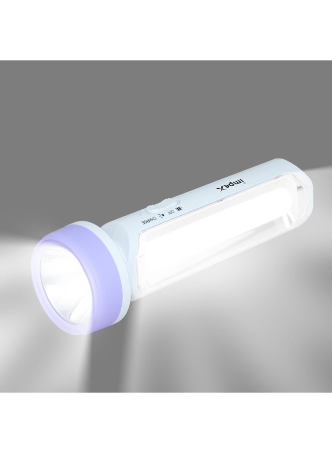 Impex 2 in 1 Rechargeable LED Flashlight with Emergency Lamp | 1600 mAh Battery | Multi Purpose Tourch Light | Lamp and Torch Light | 6 Months Warranty | Lumin A3 - Image 1