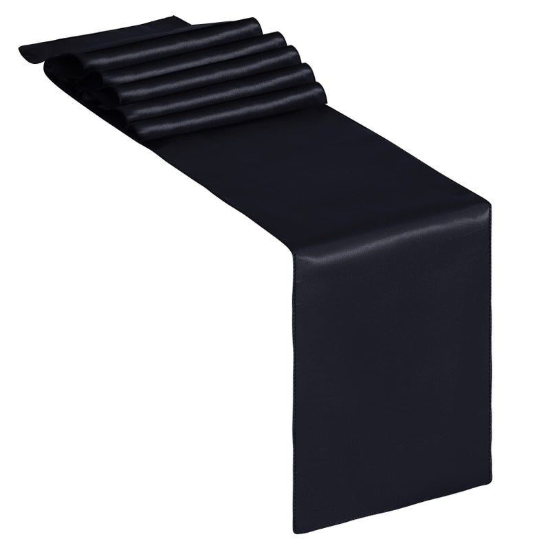 yeabwps 12 Pack Satin Table Runner 12 x 108 Inch Long Satin Table Runner for for Christmas, Birthday Parties, Banquets, Graduations, Engagements (Black) - Image 2