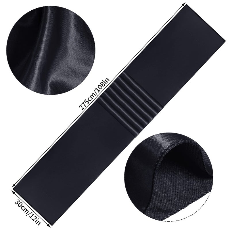 yeabwps 12 Pack Satin Table Runner 12 x 108 Inch Long Satin Table Runner for for Christmas, Birthday Parties, Banquets, Graduations, Engagements (Black) - Image 3