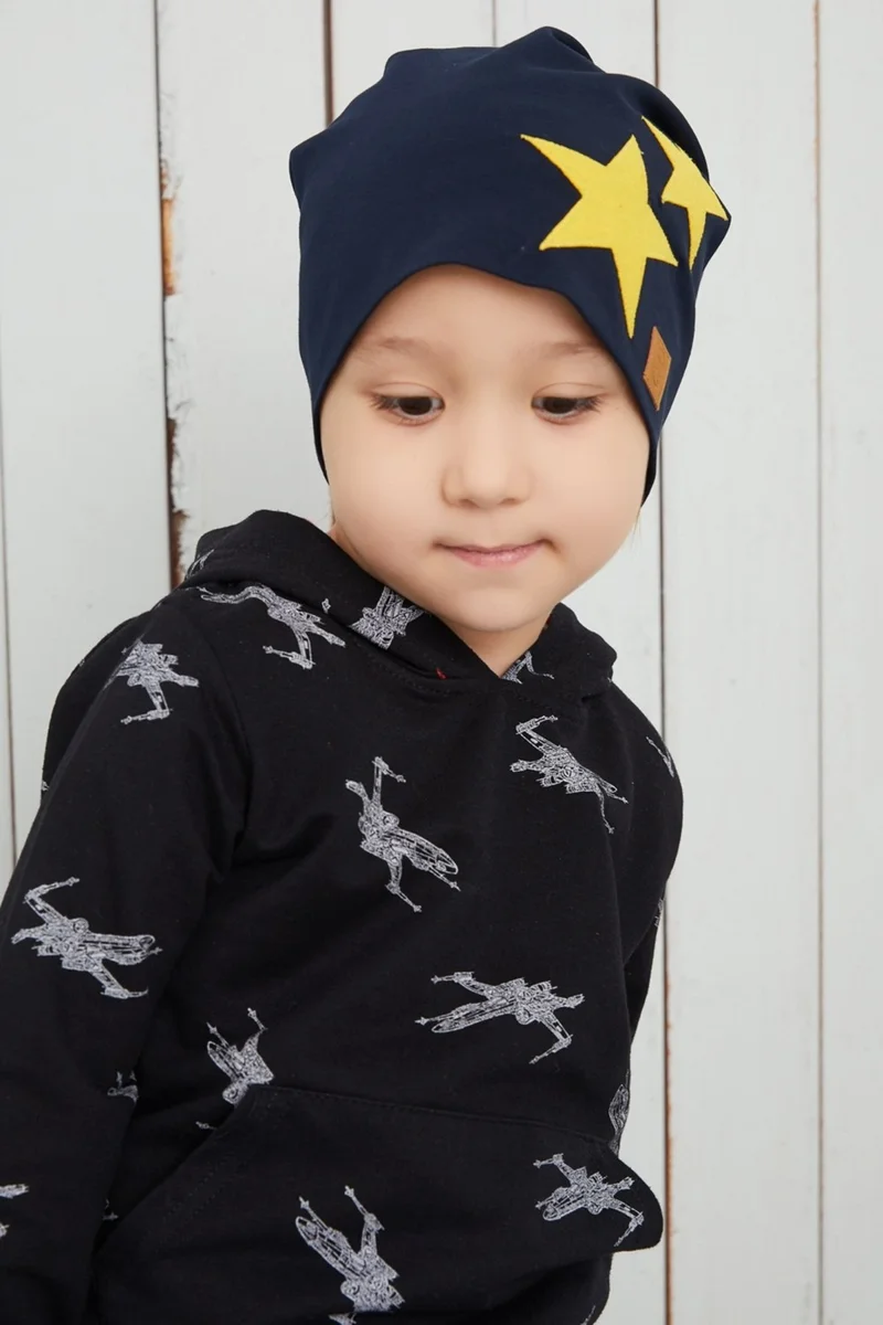 بيبيجيز Yellow Navy Blue Fanatic Hat Beanie Soft Double Layer Sports Cotton Combed Cotton