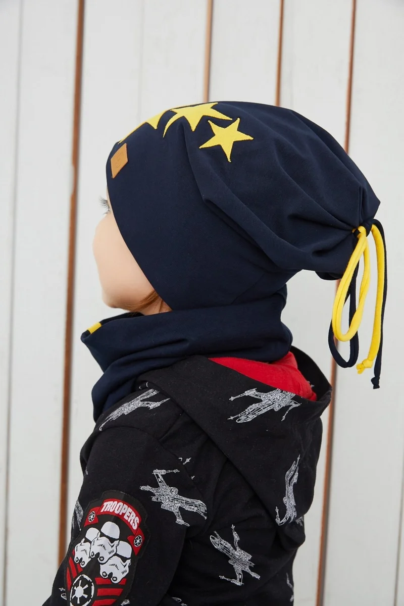 بيبيجيز Yellow Navy Blue Fanatic Hat Beanie Soft Double Layer Sports Cotton Combed Cotton