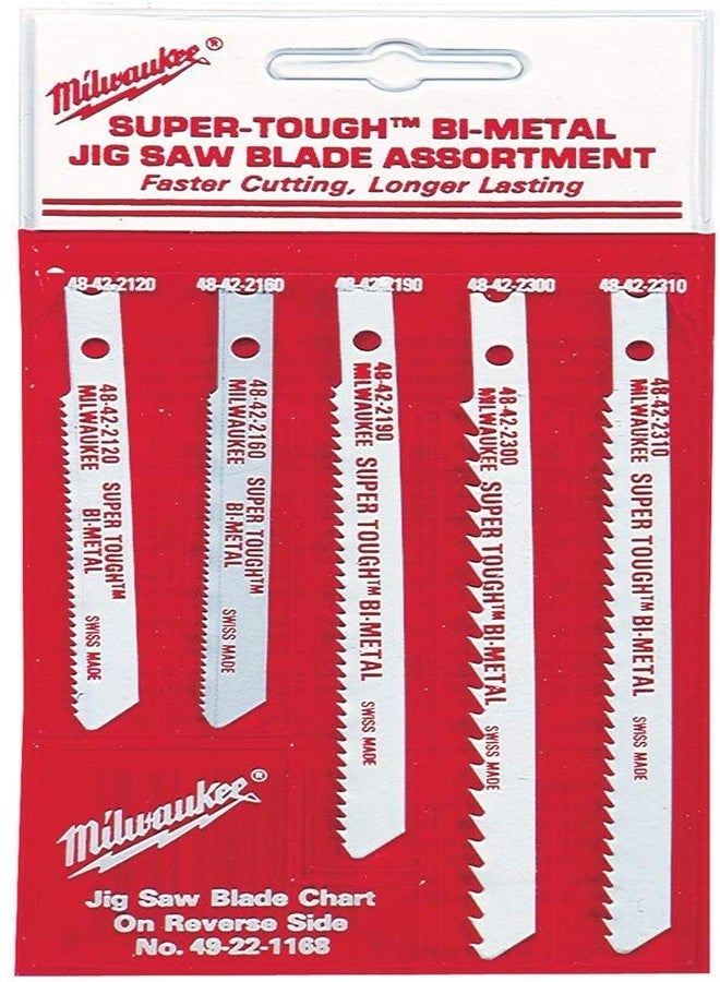 Milwaukee 49-22-1168 Universal Shank Metal/Wood Cutting Jig Saw Blade Assortment, 5-Count, 3 Pack - Image 2