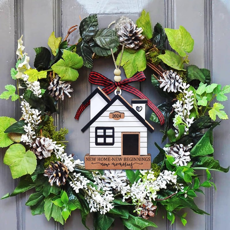 JUNQIU US New Home Ornament 2024- Housewarming Gifts New Home  New House New Beginning  House Warming Gift for Women  Couple  homeowners  New Home Gift Ideas - First Home Christmas Ornament 2024 - Image 4