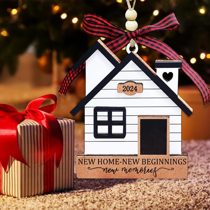 JUNQIU US New Home Ornament 2024- Housewarming Gifts New Home  New House New Beginning  House Warming Gift for Women  Couple  homeowners  New Home Gift Ideas - First Home Christmas Ornament 2024 - Image 2