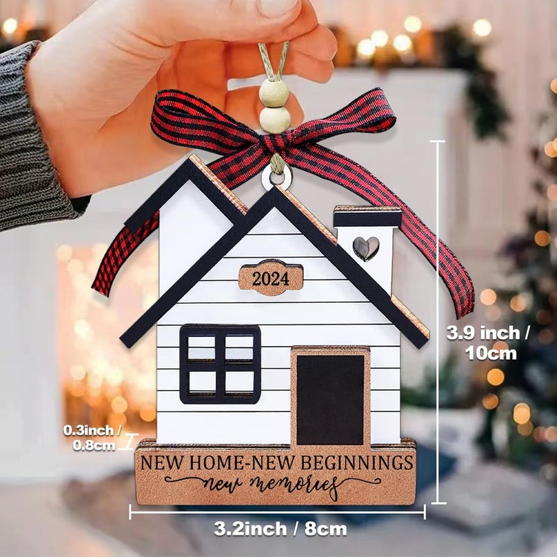JUNQIU US New Home Ornament 2024- Housewarming Gifts New Home  New House New Beginning  House Warming Gift for Women  Couple  homeowners  New Home Gift Ideas - First Home Christmas Ornament 2024 - Image 3