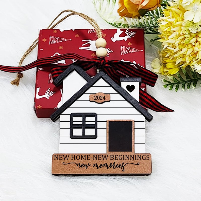 JUNQIU US New Home Ornament 2024- Housewarming Gifts New Home  New House New Beginning  House Warming Gift for Women  Couple  homeowners  New Home Gift Ideas - First Home Christmas Ornament 2024 - Image 5