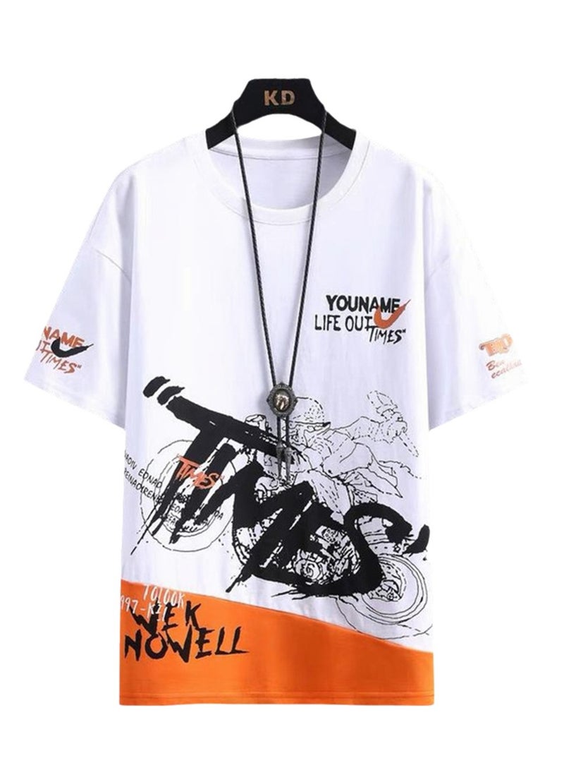 Short-sleeved T-shirt men's summer new slim-fitting round neck men's half-sleeved student T-shirt - Image 1