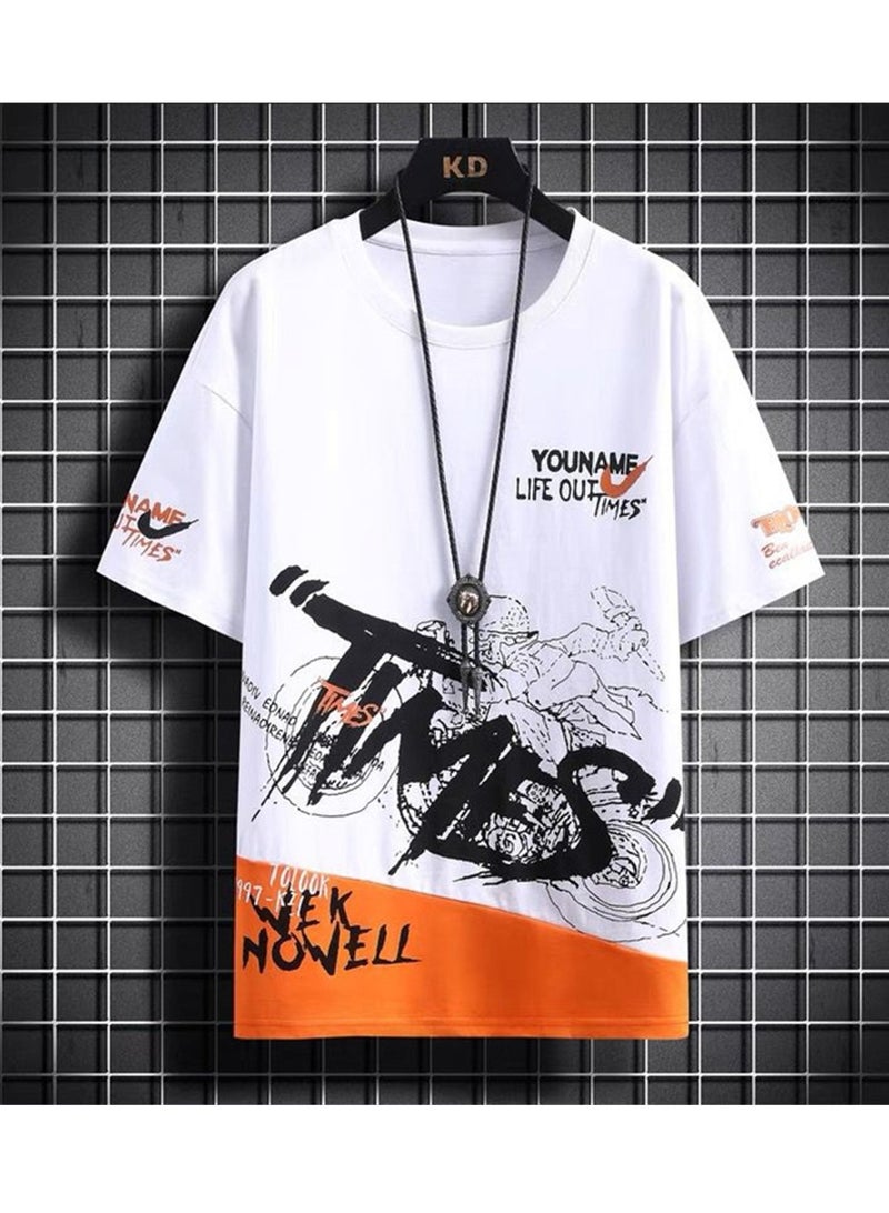 Short-sleeved T-shirt men's summer new slim-fitting round neck men's half-sleeved student T-shirt - Image 2