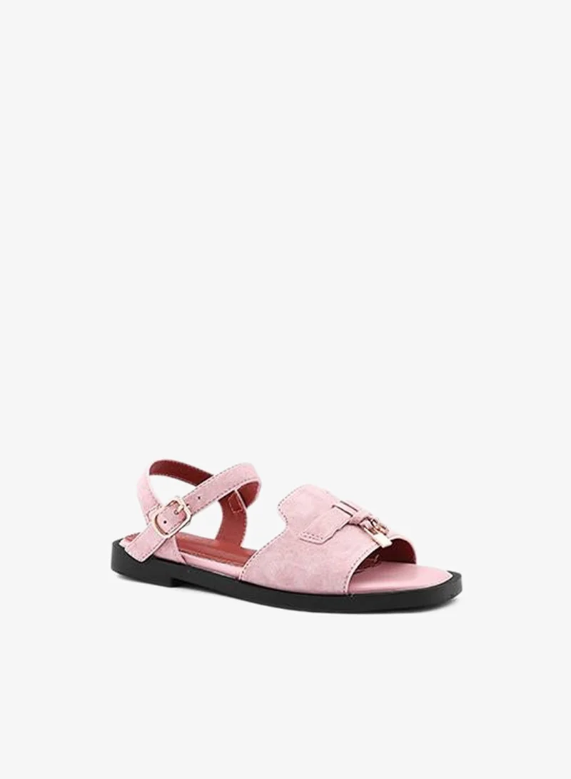 كابلي صنادل فتيات بحزام كاحل مسطح