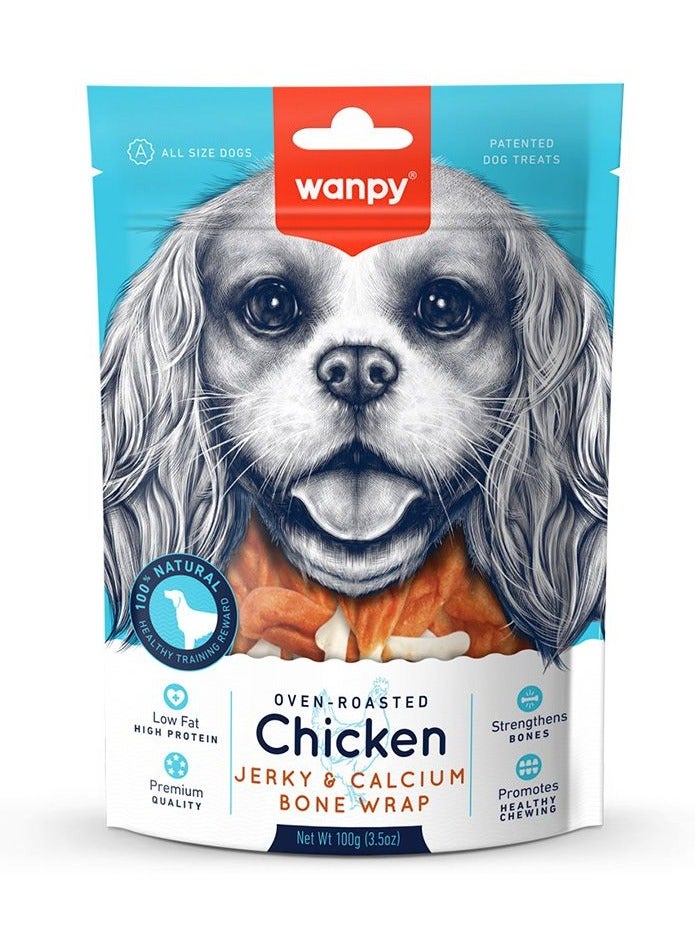 Oven-Roasted Chicken Jerky & Calcium Bone Wrap Dog Treats 100 g